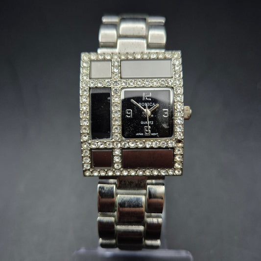 Ronica Glamour Armbanduhr | Rechteckig | Strass & Geometrie