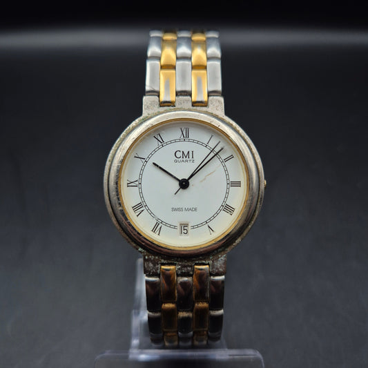 CMI Quartz Damenuhr Bicolor | Vintage Swiss Made mit Datum