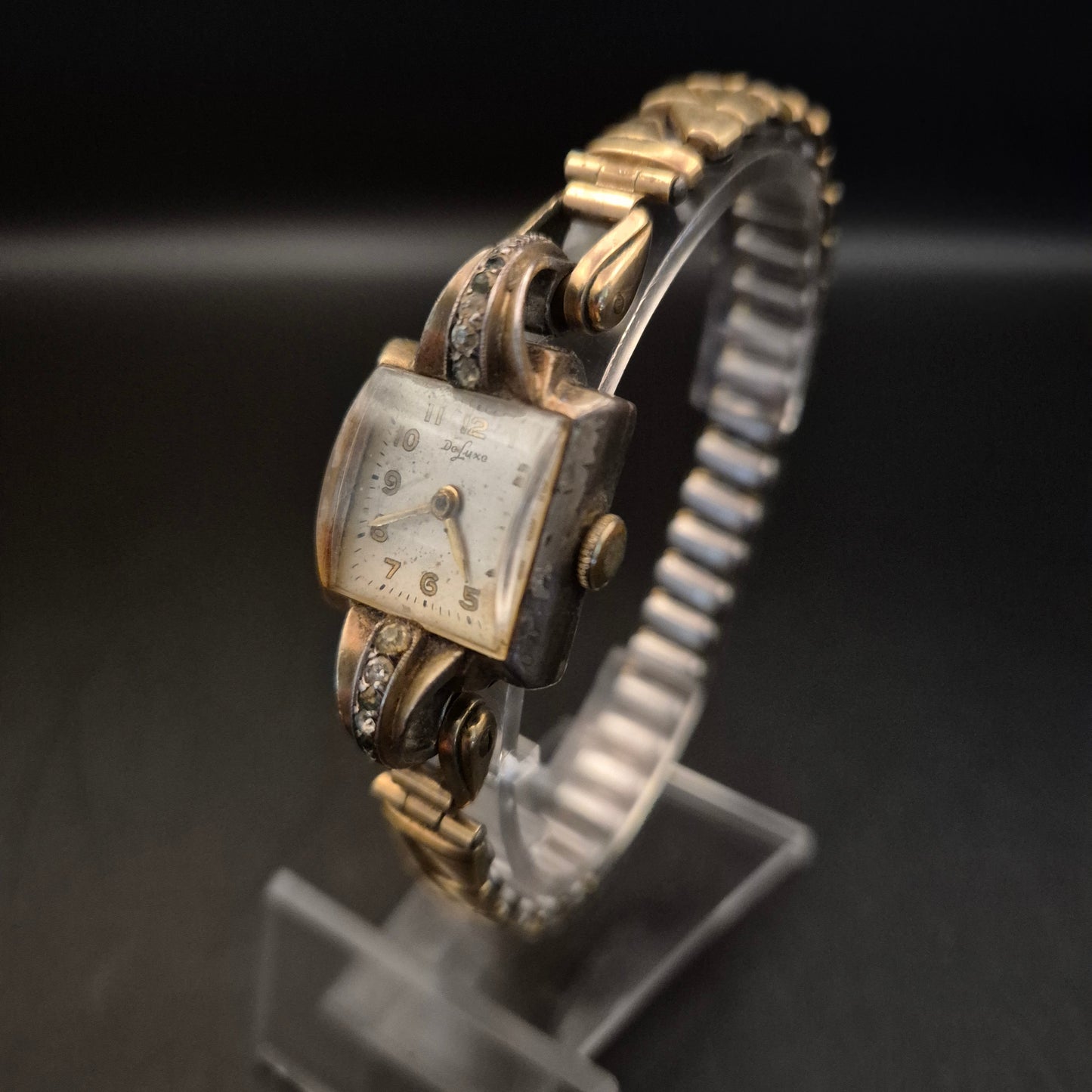 Vintage Damen Armbanduhr 'De Luxe' | Goldfarben & Defekt - Bild 2