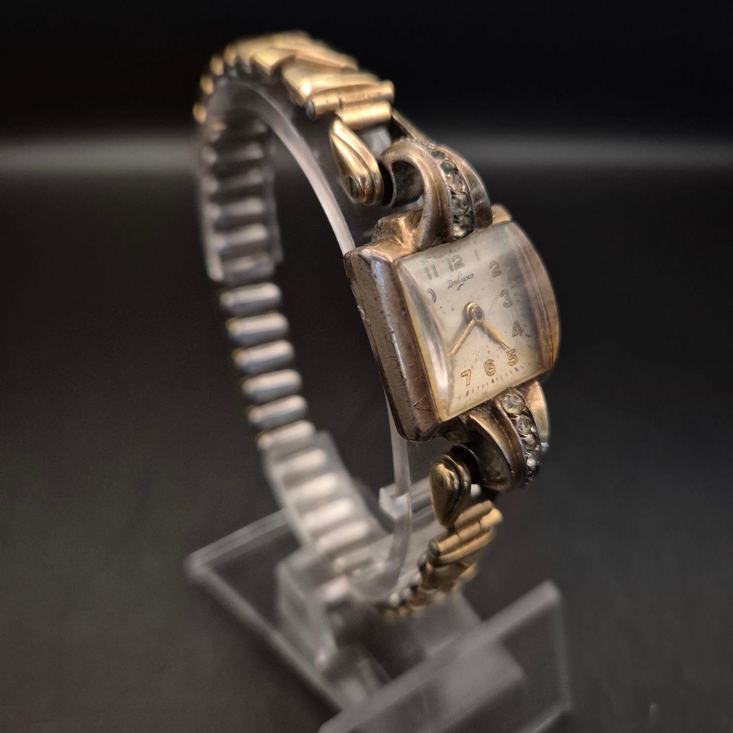 Vintage Damen Armbanduhr 'De Luxe' | Goldfarben & Defekt - Bild 3