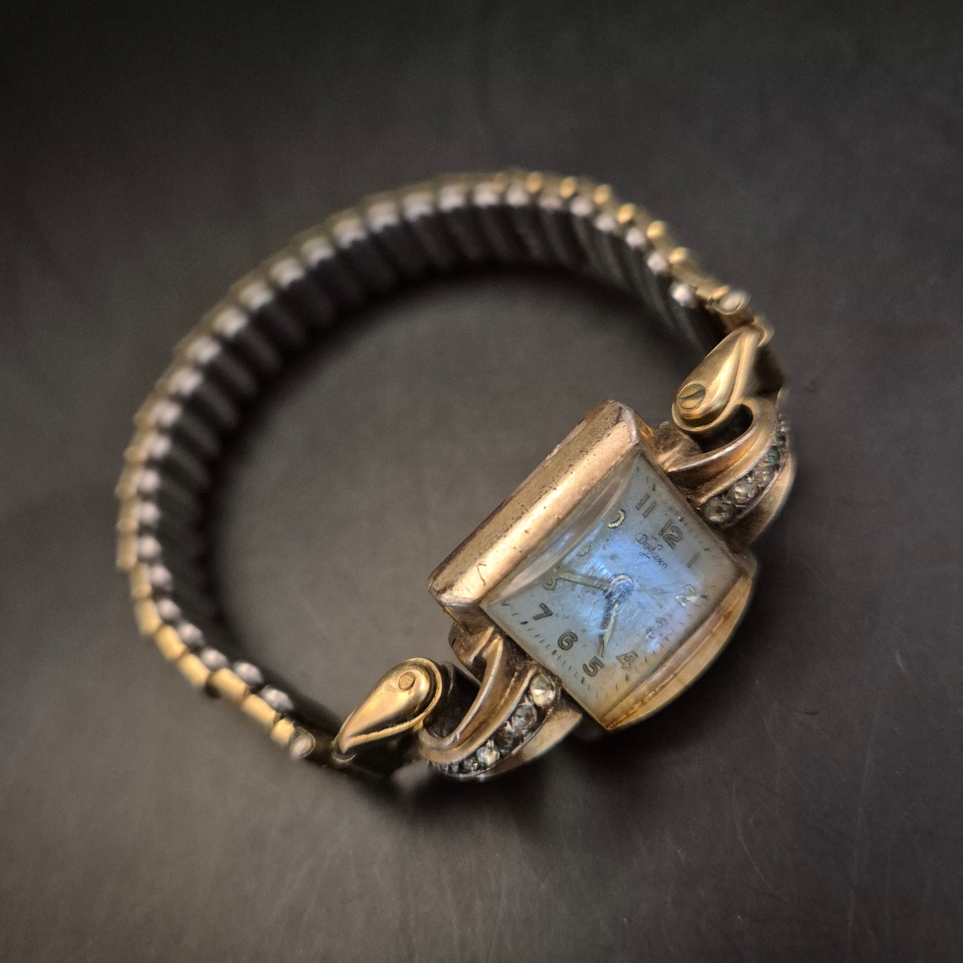 Vintage Damen Armbanduhr 'De Luxe' | Goldfarben & Defekt - Bild 4