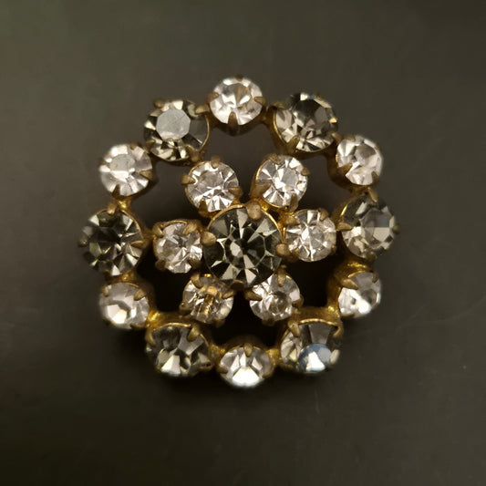 Elegante Vintage Strass-Brosche mit funkelnden Steinen, goldfarben