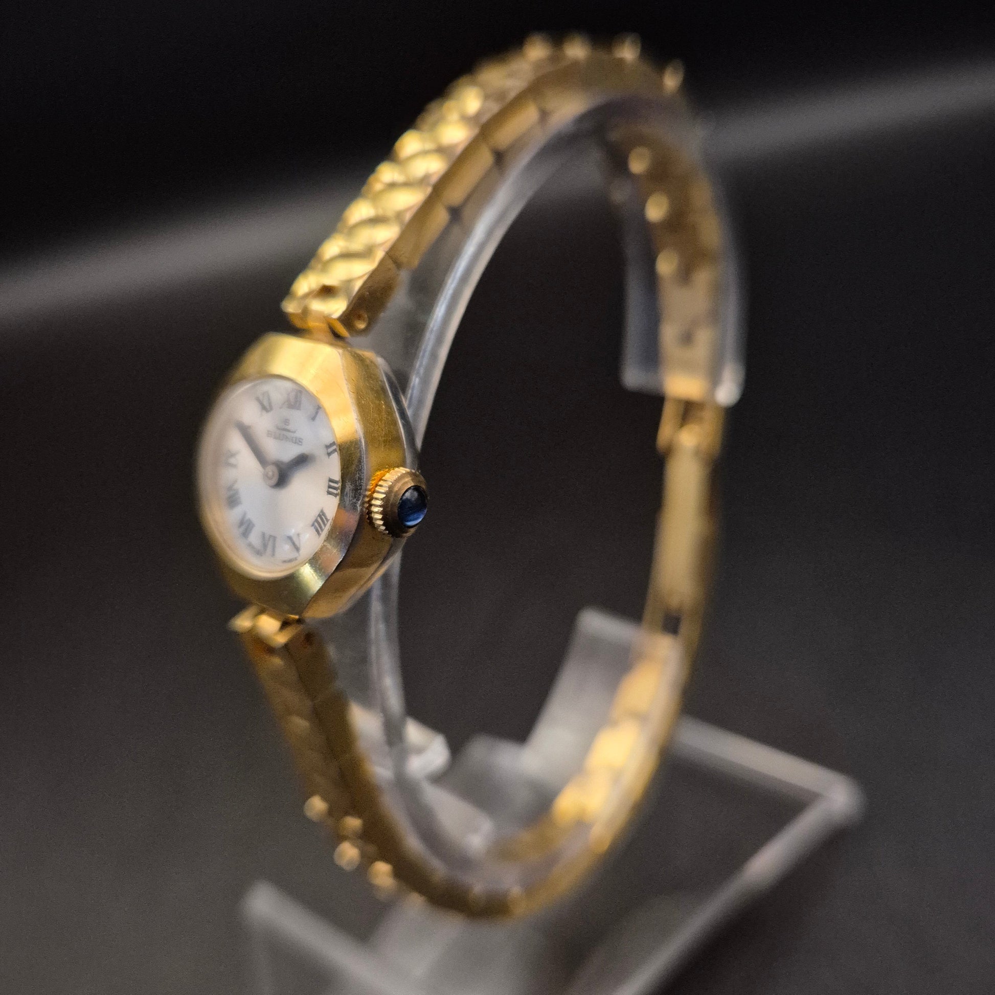 Elegante Vintage Blumus Damen Armbanduhr, Goldfarben, Swiss Made - Bild 7