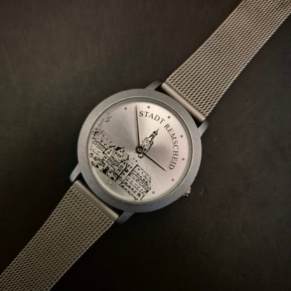 Elegante Unisex Armbanduhr "Stadt Remscheid" mit Milanaise-Band