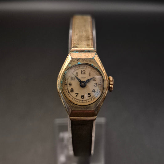 Vintage Damen Armbanduhr goldfarben – Defekt, für Sammler (FES4661)