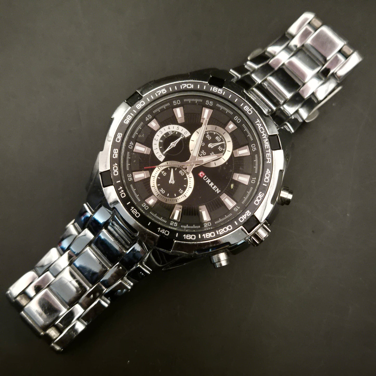 Curren Herrenuhr Chrono-Look | Edelstahl Armbanduhr | Dekorativ