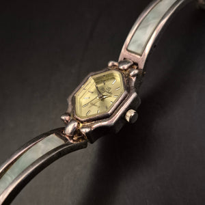 Vintage Riccardo Damen Quarz Armbanduhr, Silberfarben, defektes Armband