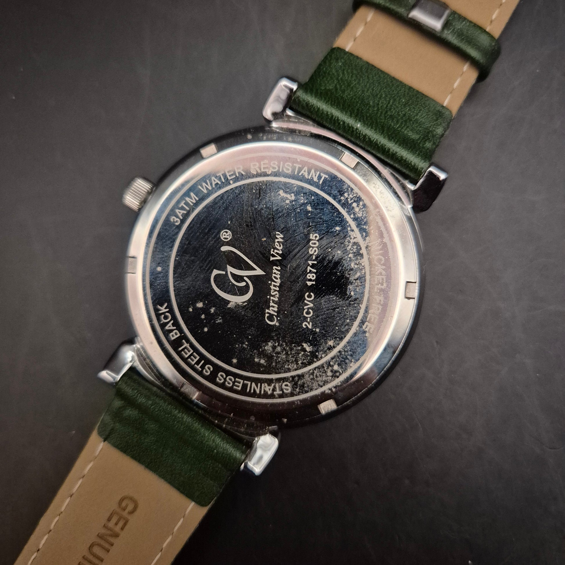 Christian View Damen Armbanduhr mit facettiertem Glas & grünem Zifferblatt - Bild 4