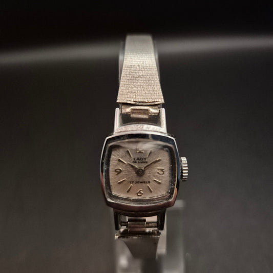 Vintage Damen Armbanduhr Lady De Luxe 17 Jewels, nicht funktionsfähig