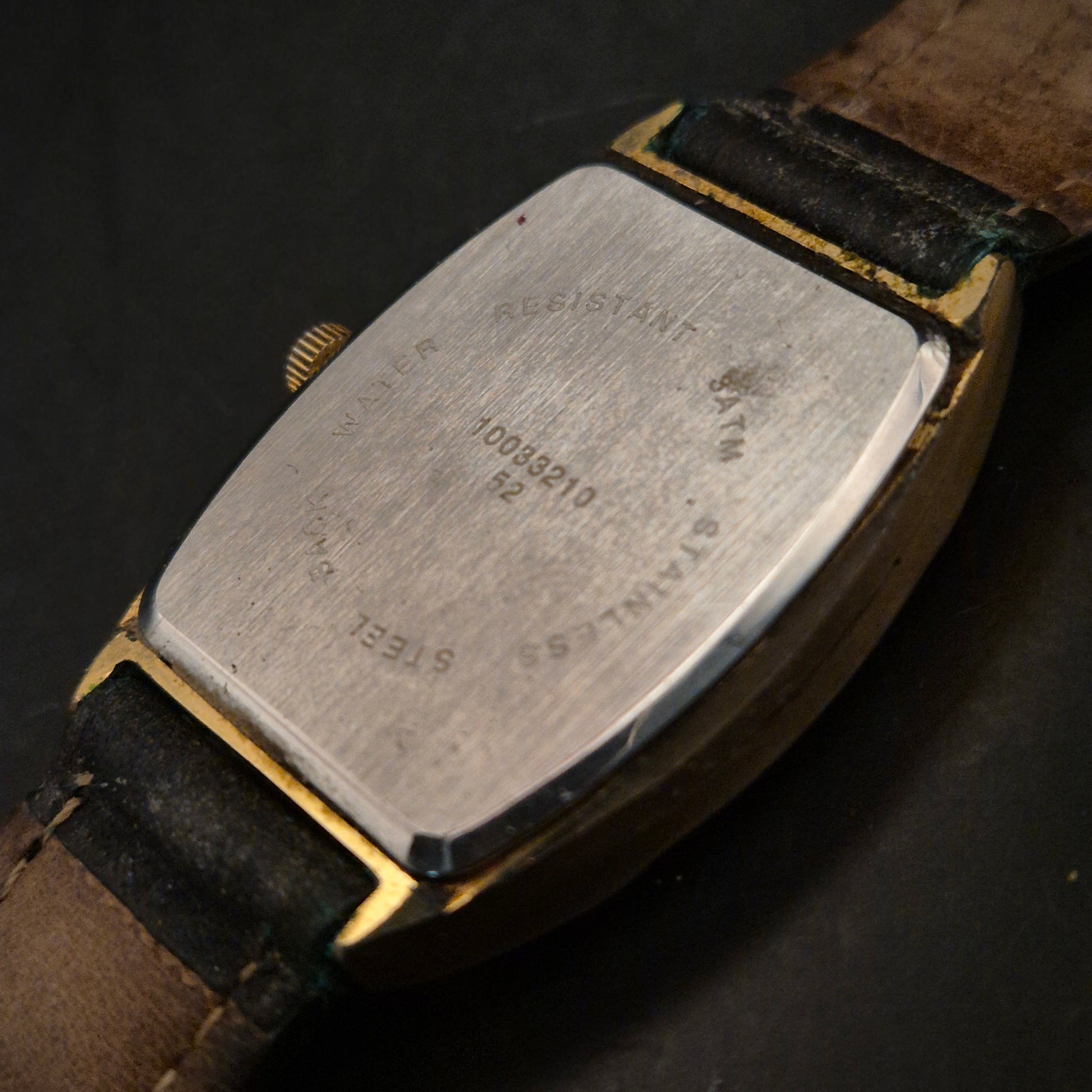 Vintage Regent Quartz Armbanduhr, Goldfarben, Datum, Lederband - Bild 4