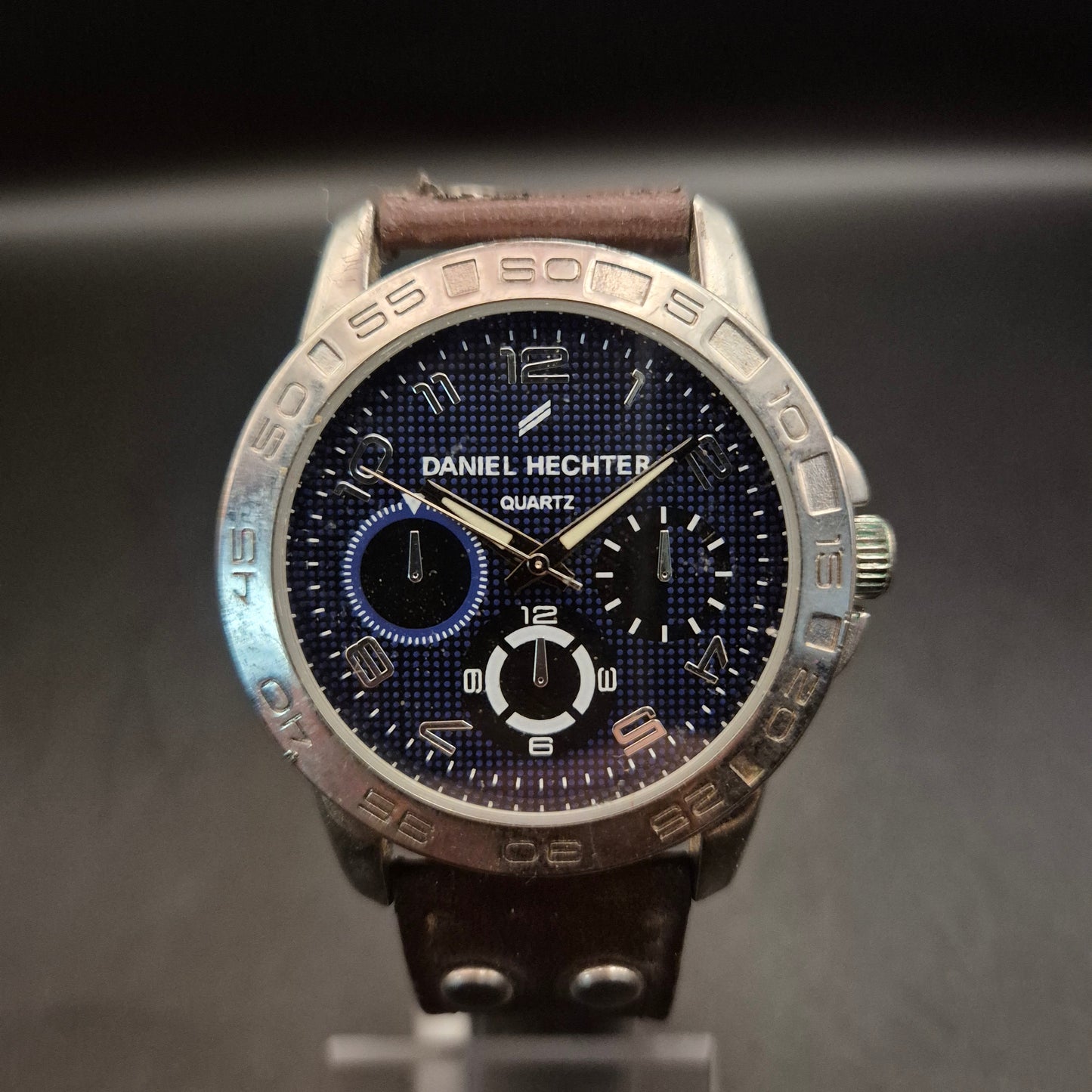 Daniel Hechter Herren Quarz-Uhr: Blaues Zifferblatt, dekorative Chrono-Anzeigen - Bild 5