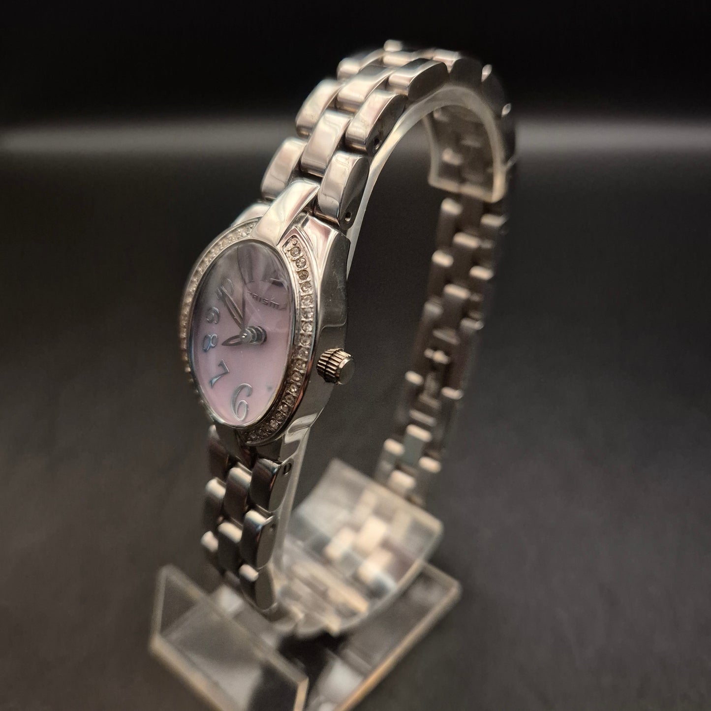 Elegante PRISMA Damenuhr mit Strass und rosafarbenem Zifferblatt - Bild 6