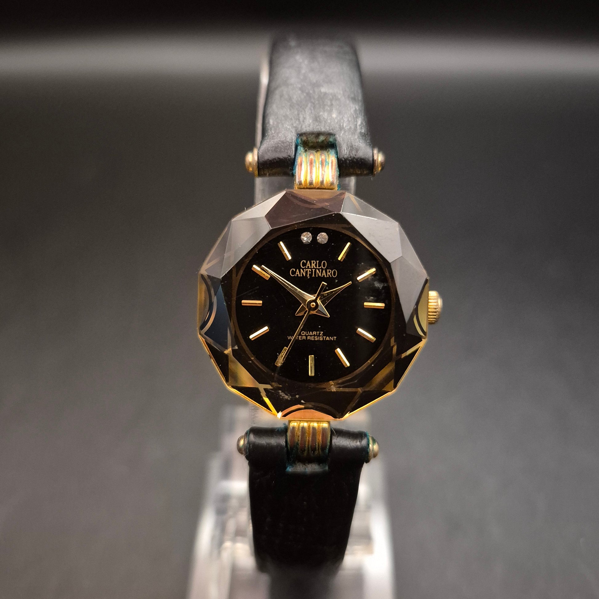 Carlo Cantinaro Damenuhr mit facettenreichem Glas, Quarz