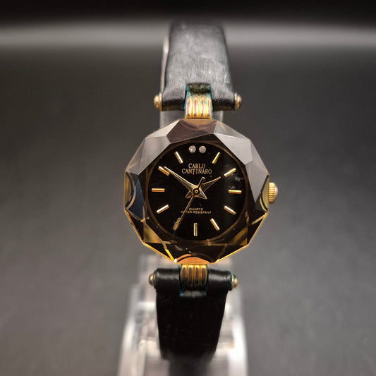 Carlo Cantinaro Damenuhr mit facettenreichem Glas, Quarz