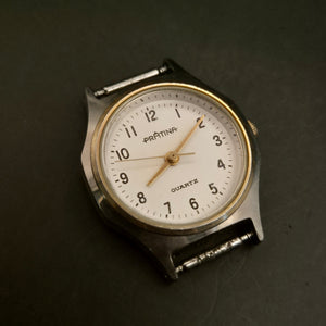 Vintage PRATINA Quarz Armbanduhr - Silber & Goldfarben, Unisex
