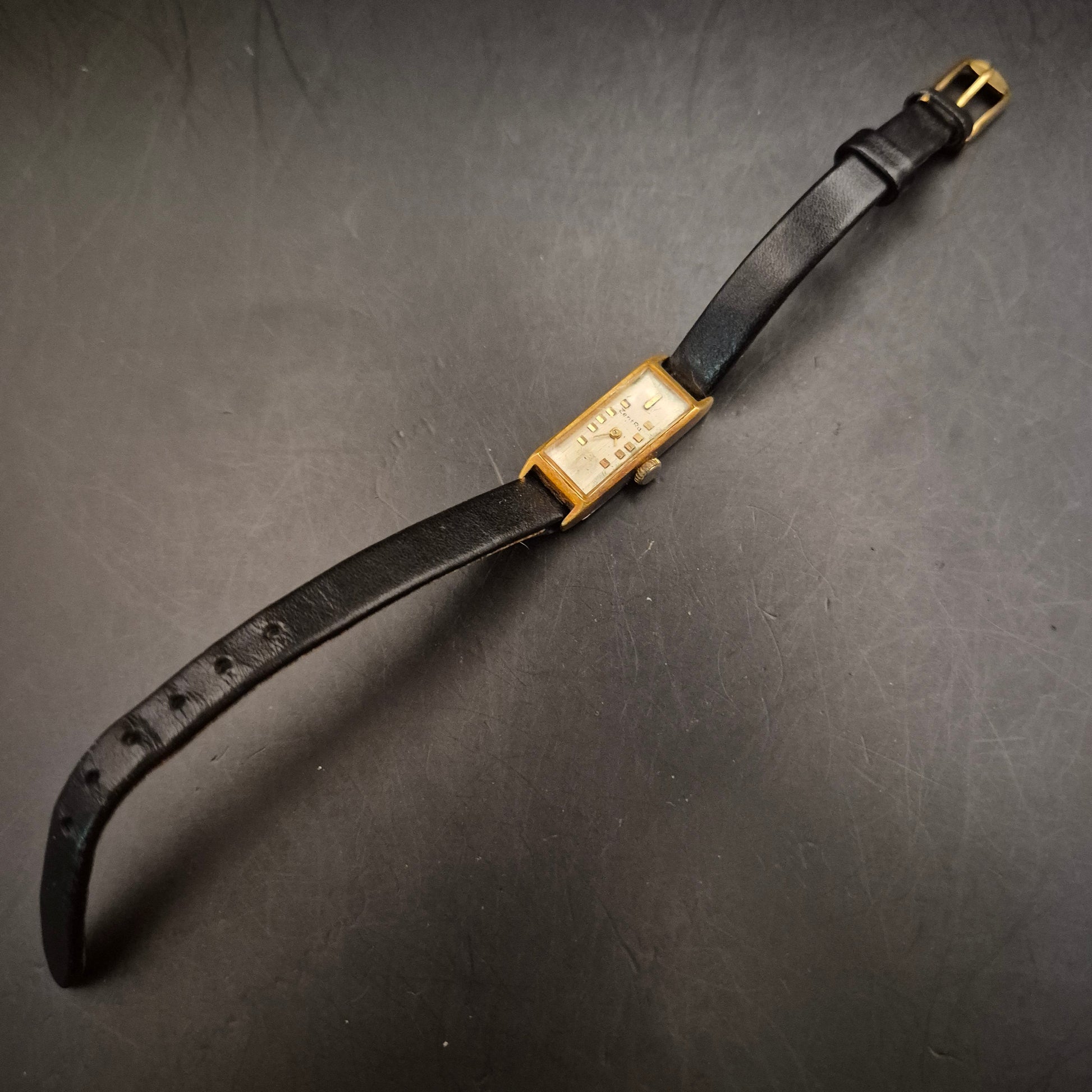 Vintage ZentRa Damenuhr, goldfarben, rechteckig - DEFEKT - Bild 3