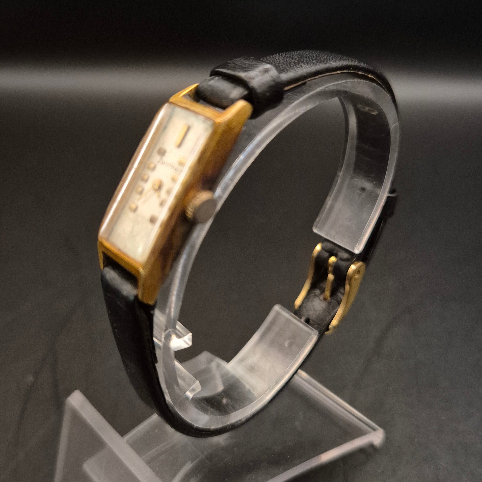 Vintage ZentRa Damenuhr, goldfarben, rechteckig - DEFEKT - Bild 6