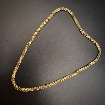 Elegante Vintage Halskette goldfarbenes Zopfketten-Design