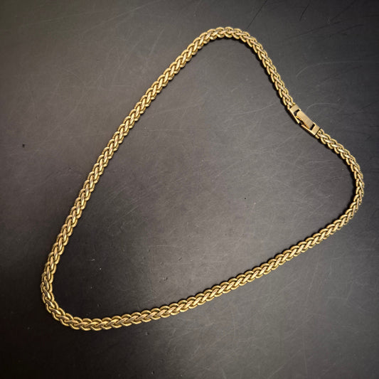 Elegante Vintage Halskette goldfarbenes Zopfketten-Design