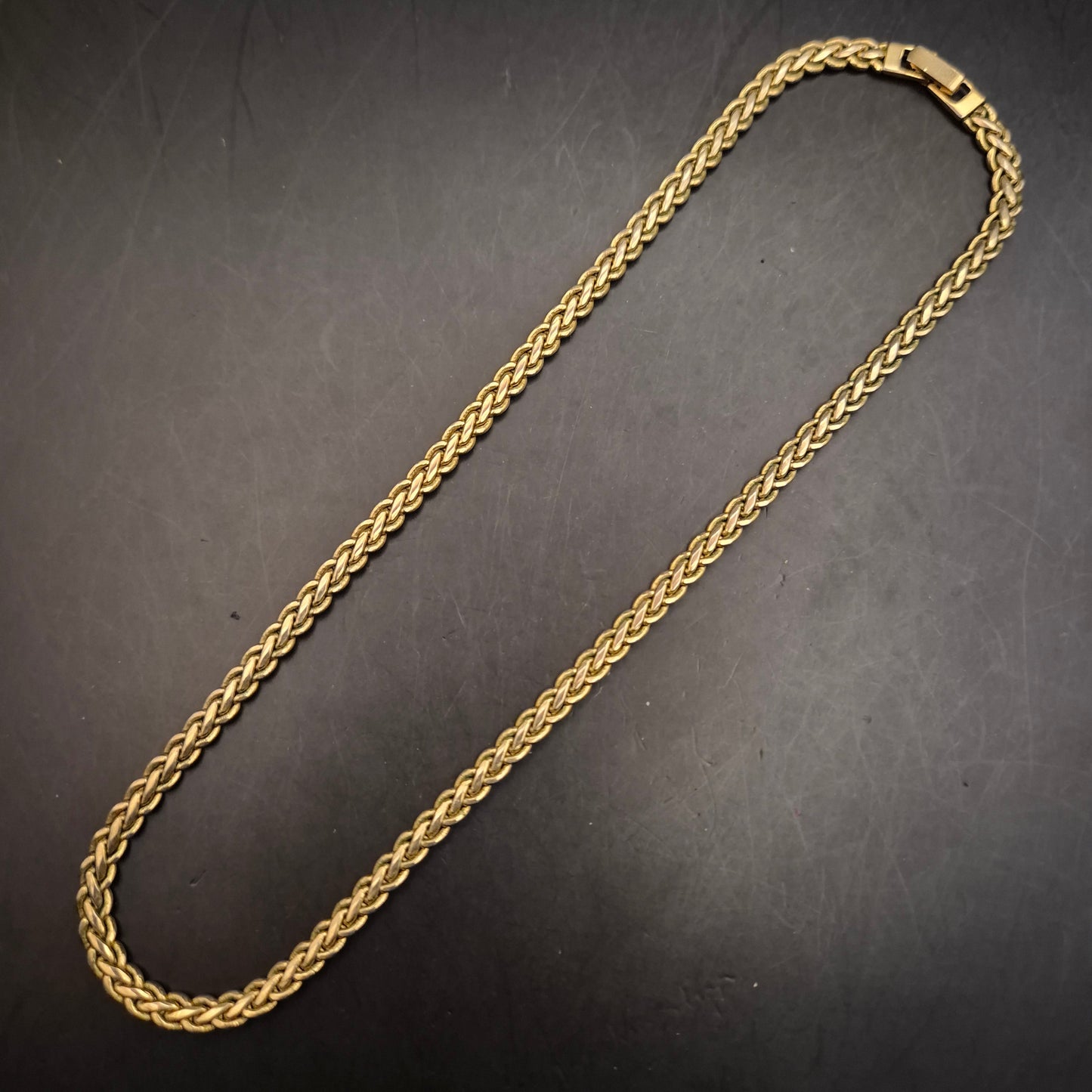 Elegante Vintage Halskette goldfarbenes Zopfketten-Design - Bild 2