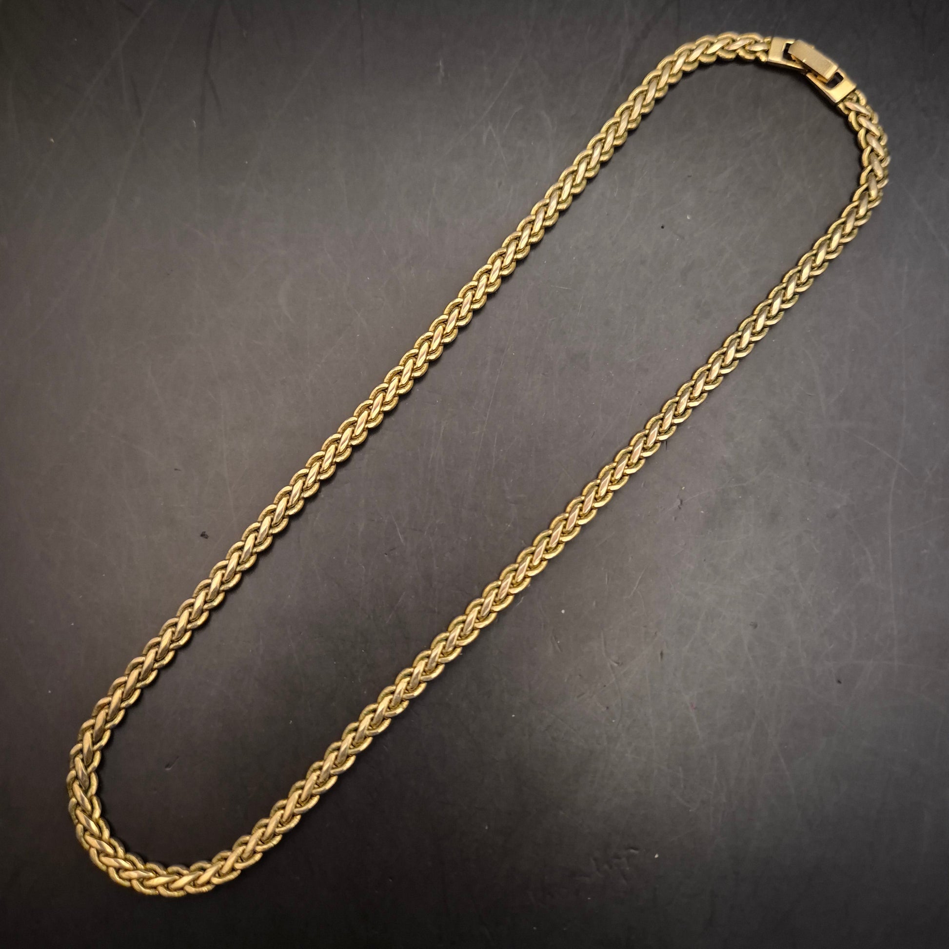 Elegante Vintage Halskette goldfarbenes Zopfketten-Design - Bild 2