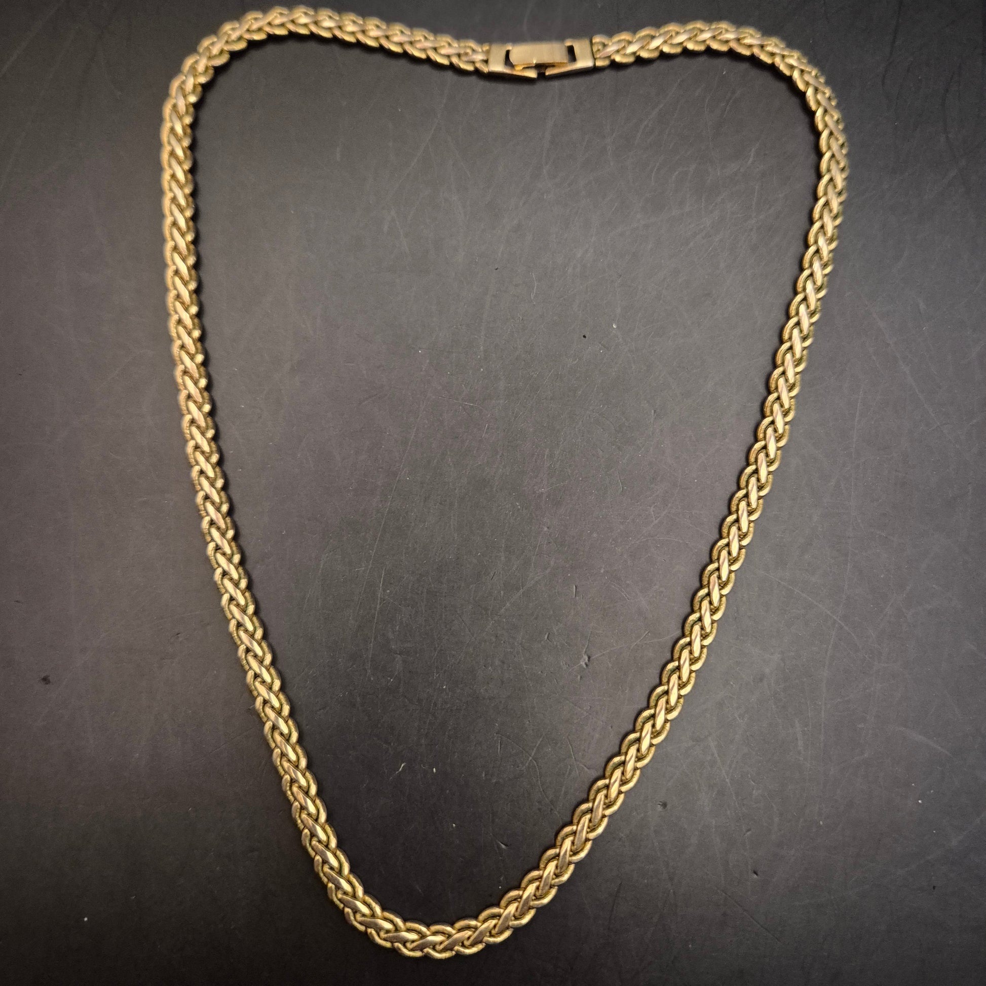 Elegante Vintage Halskette goldfarbenes Zopfketten-Design - Bild 3