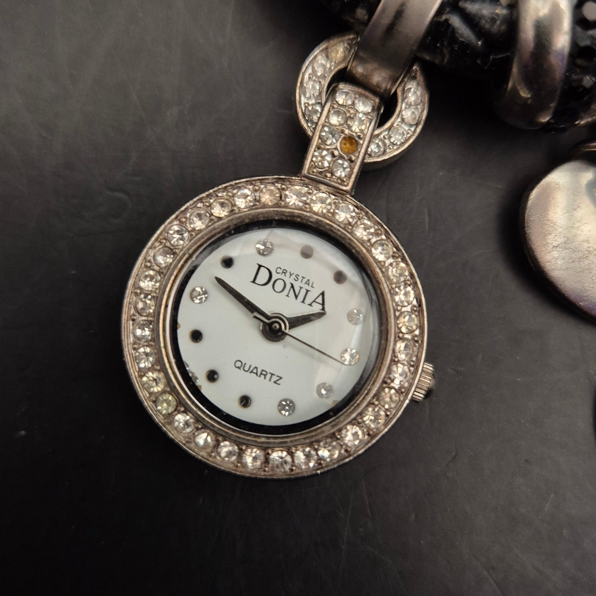 Vintage Damen Charm Armbanduhr mit geflochtenem Lederband - Bild 3