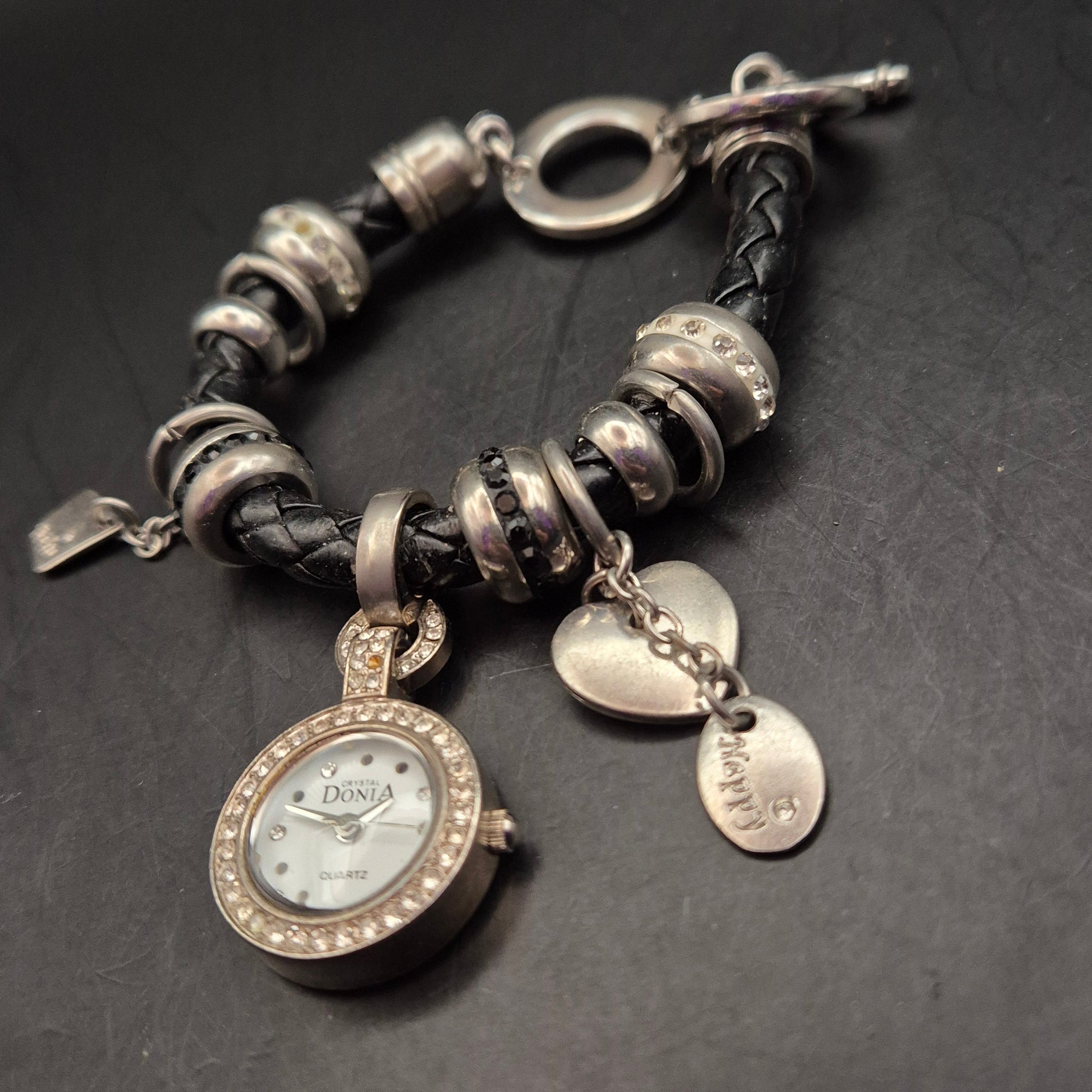 Vintage Damen Charm Armbanduhr mit geflochtenem Lederband - Bild 5