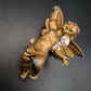 Vintage Cherub Brosche goldfarben mit schillernden Strasssteinen - Bild 3