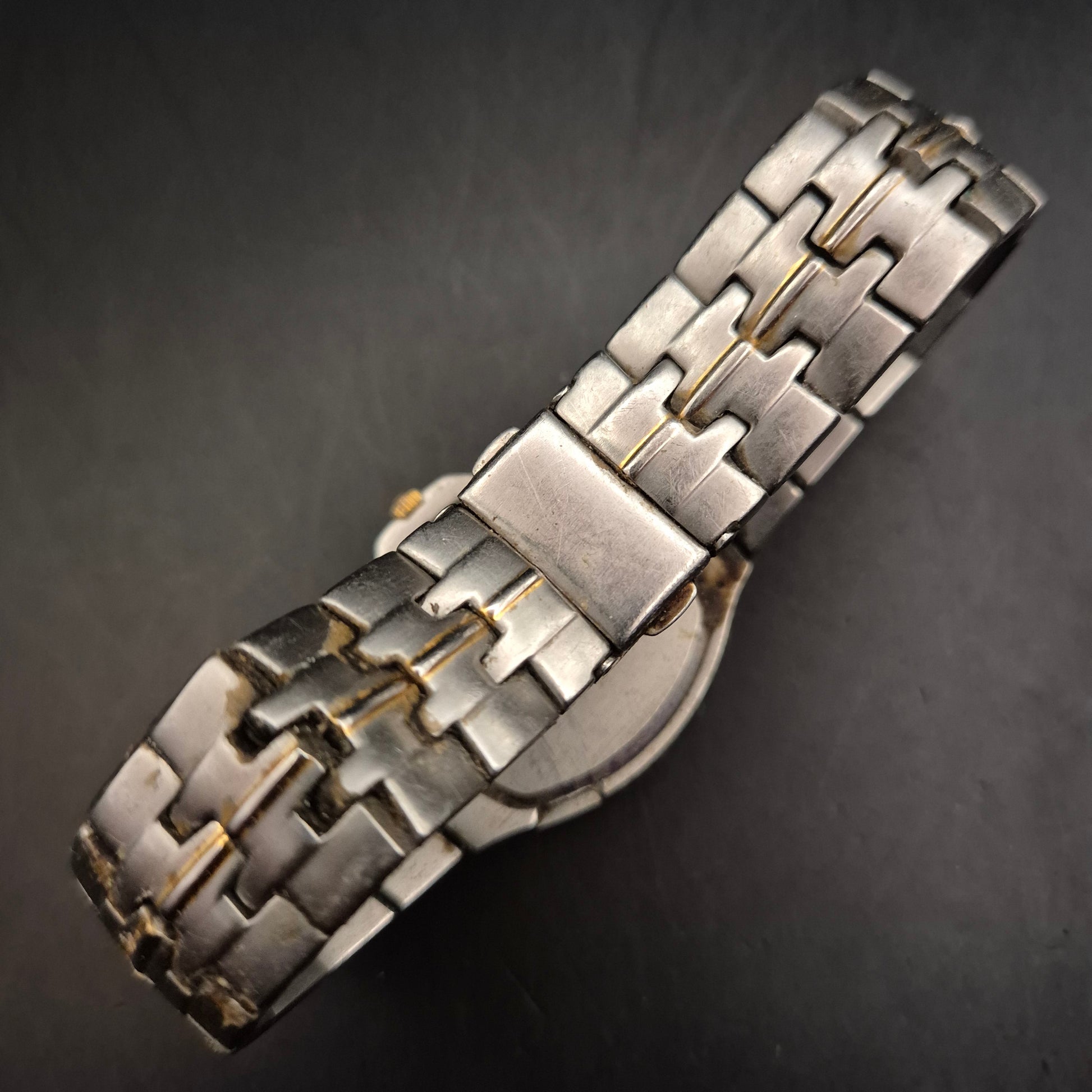 Vintage Regent Herrenuhr mit Datum, Edelstahl & Goldfarben - Bild 4