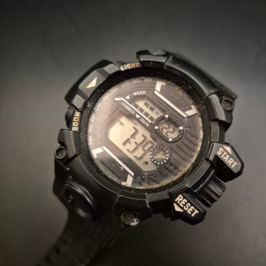 Robuste Herren Digitaluhr Schwarz Multifunktions Sportuhr