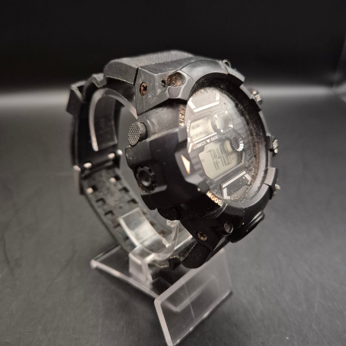 Robuste Herren Digitaluhr Schwarz Multifunktions Sportuhr - Bild 4