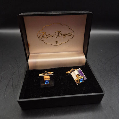 Elegante Manschettenknöpfe von Bijou Brigitte mit blauen Steinen