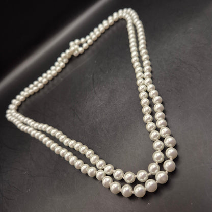 Elegante Vintage Doppelreihige Kunstperlenkette
