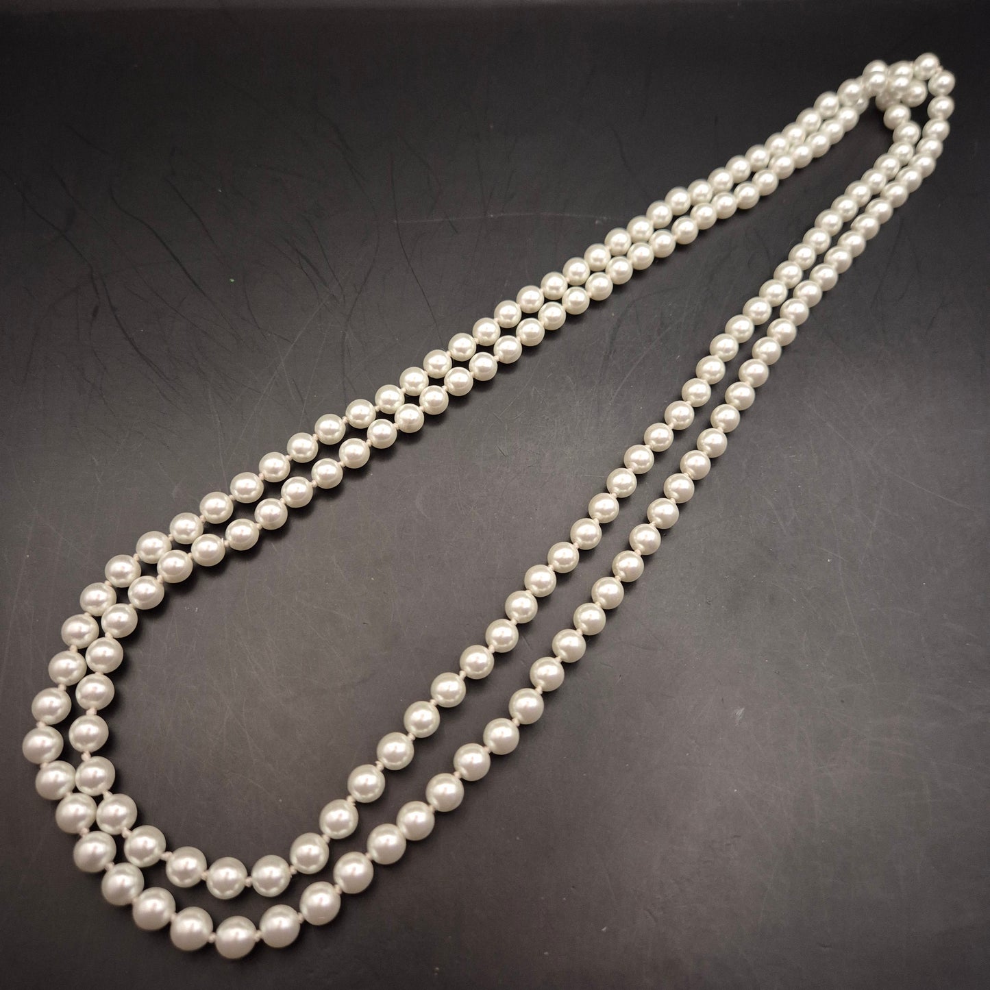 Elegante Vintage Doppelreihige Kunstperlenkette - Bild 2