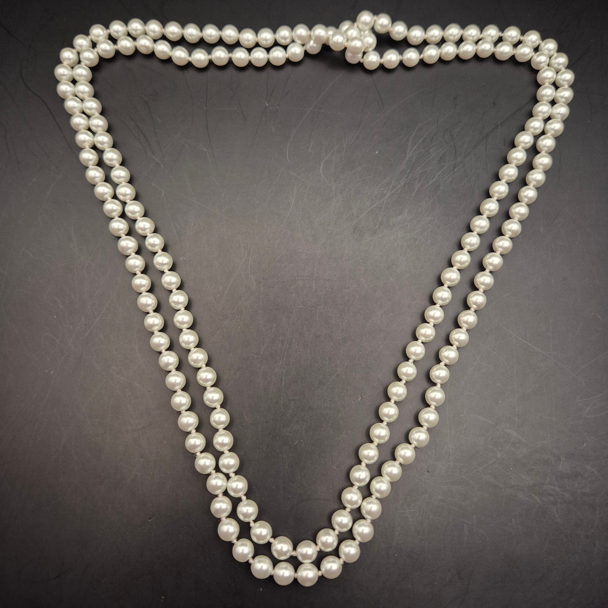 Elegante Vintage Doppelreihige Kunstperlenkette - Bild 3