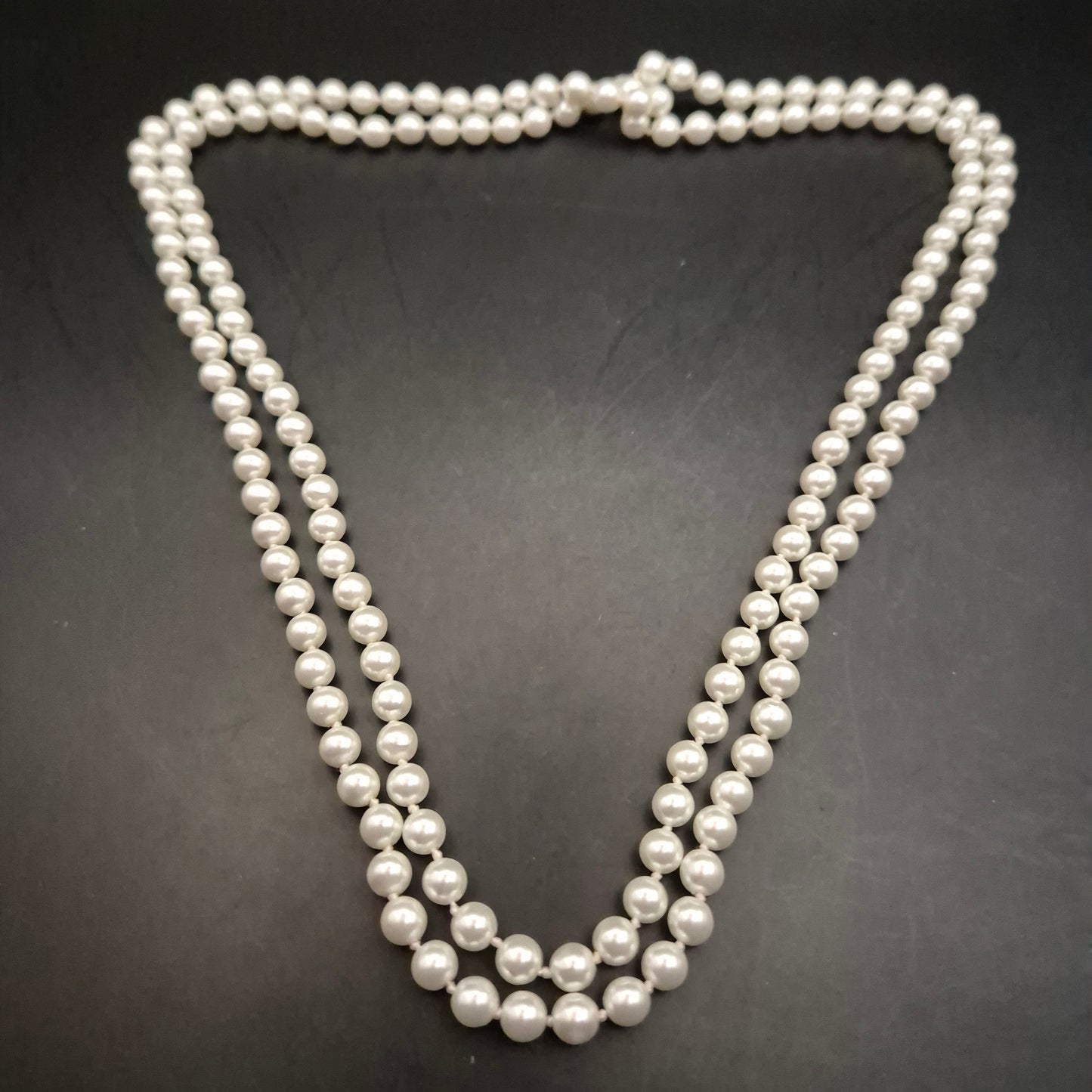 Elegante Vintage Doppelreihige Kunstperlenkette - Bild 4