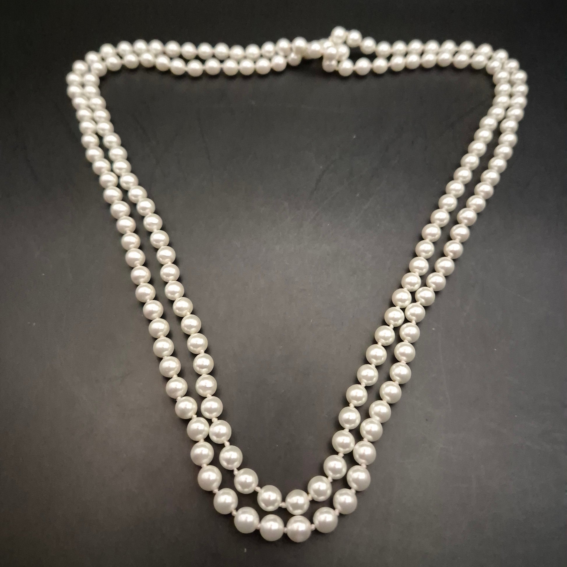 Elegante Vintage Doppelreihige Kunstperlenkette - Bild 4