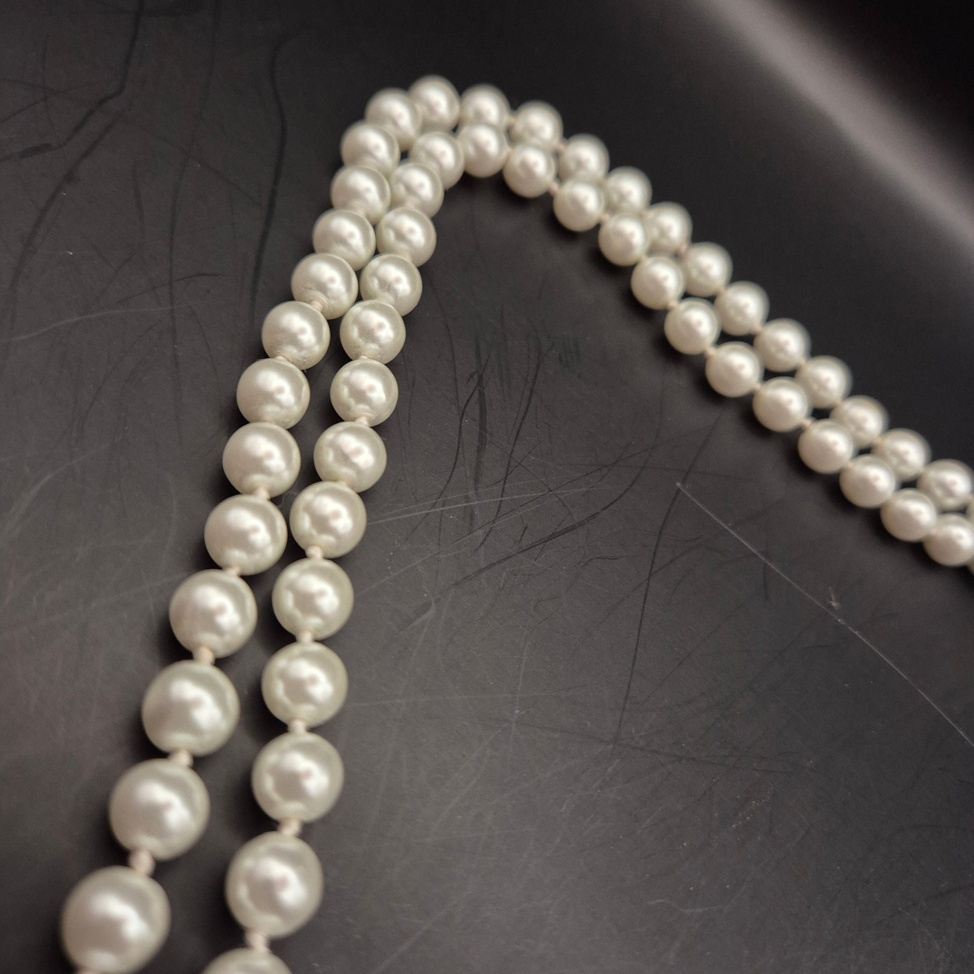 Elegante Vintage Doppelreihige Kunstperlenkette - Bild 6