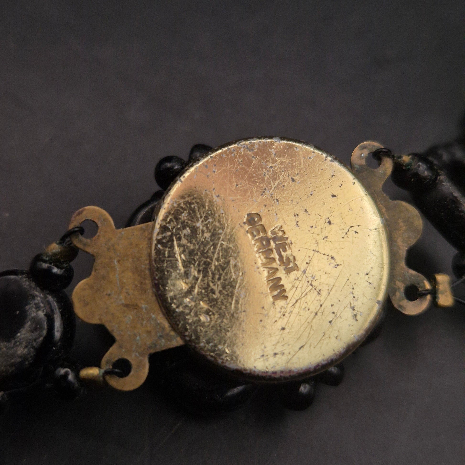 Elegante Vintage Collier Kette Schwarz mit schimmerndem Glanz - Bild 6