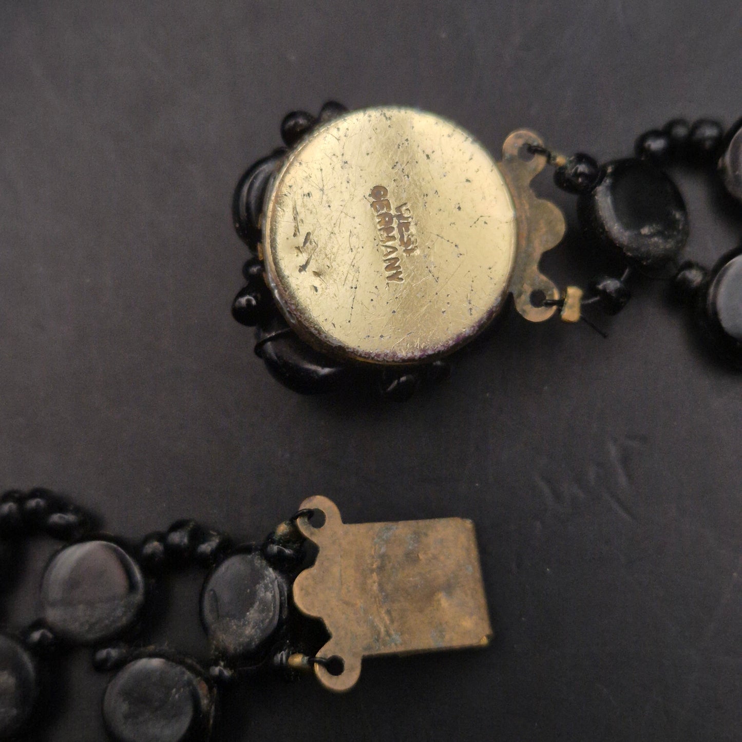 Elegante Vintage Collier Kette Schwarz mit schimmerndem Glanz - Bild 8