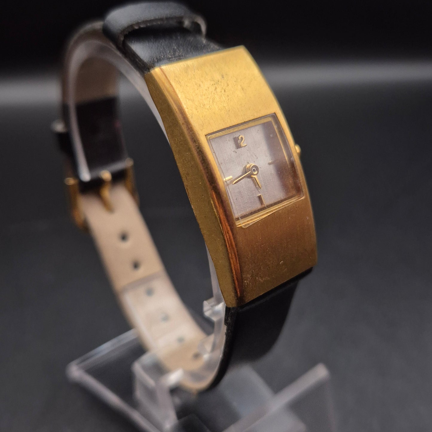 Vintage Damenuhr Goldfarben & Schwarz – Armband defekt - Bild 7