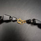 Vintage Halskette Facettierte Schwarze Steine Goldfarbener Verschluss - Bild 2