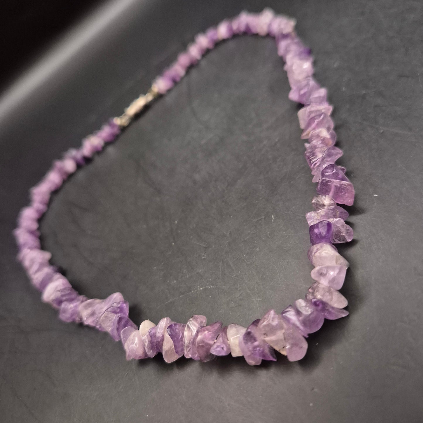 Vintage Amethyst Splitterkette – Natürlicher Lila Edelsteinschmuck