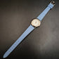 Vintage Damen Quarzuhr mit hellblauem Lederarmband, Silberfarben - Bild 3