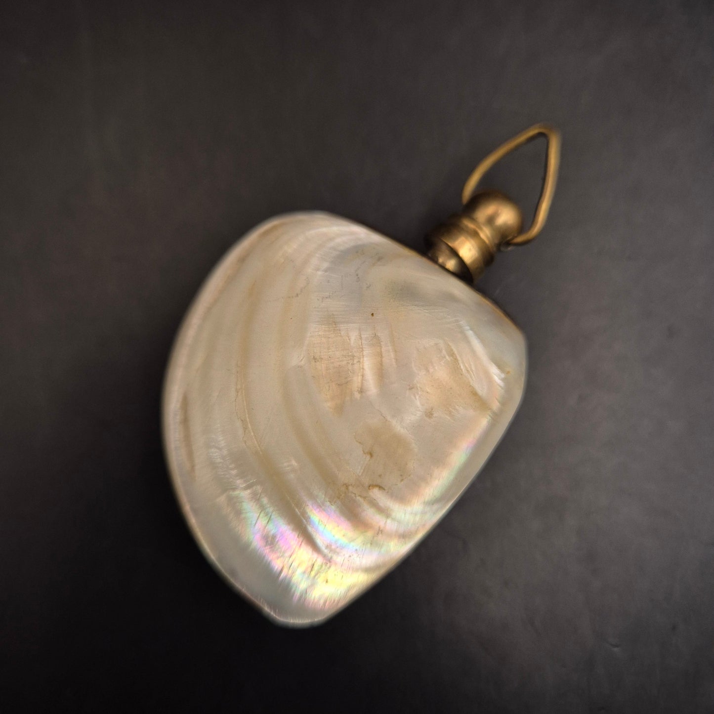 Vintage Perlmutt Anhänger Flakon – Irisierender Muschel-Charme