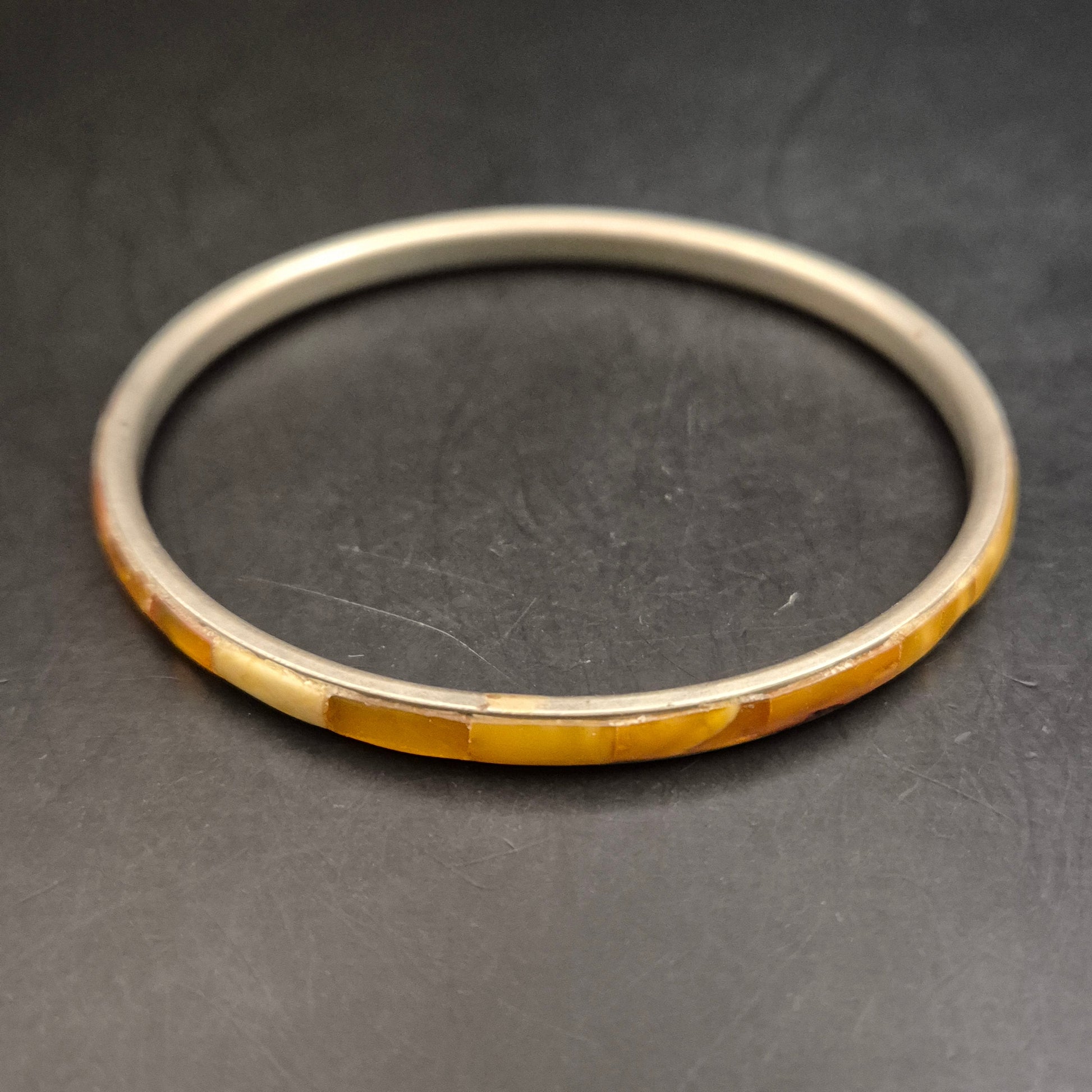 Vintage Armreif mit Bernstein-Inlays - Eleganter Damenschmuck - Bild 5