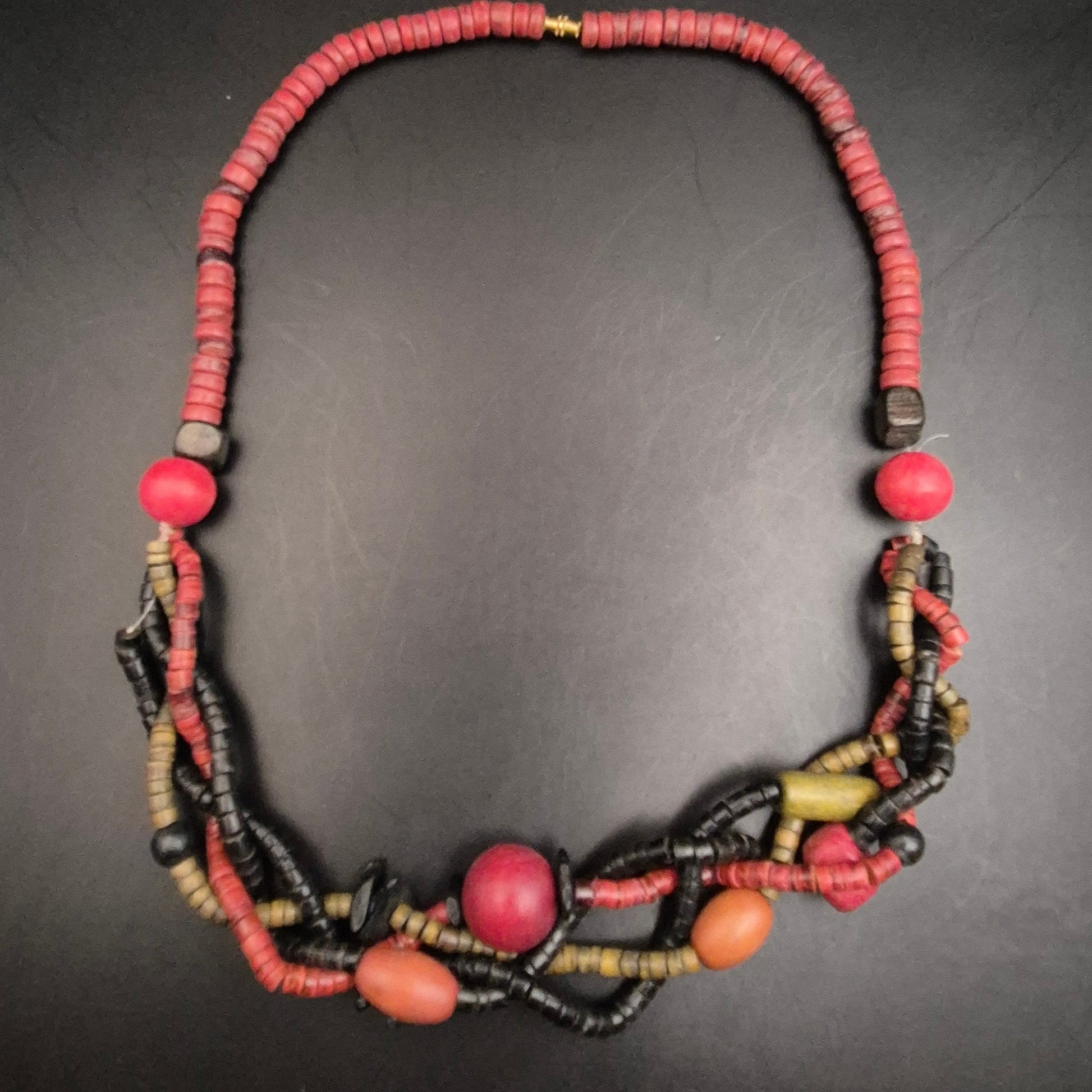 Bunte Statement-Halskette aus Holzperlen - Einzigartiger Vintage-Stil - Bild 3