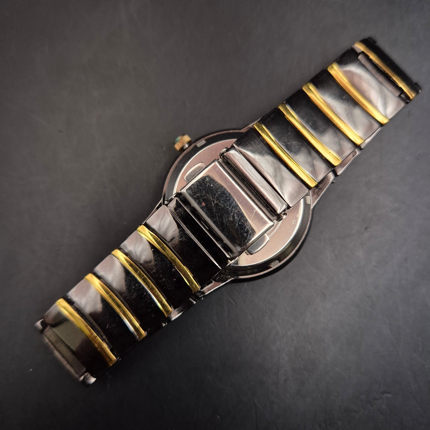 Vintage Colleiter Quarz-Armbanduhr Schwarz-Gold, Unisex - Bild 2