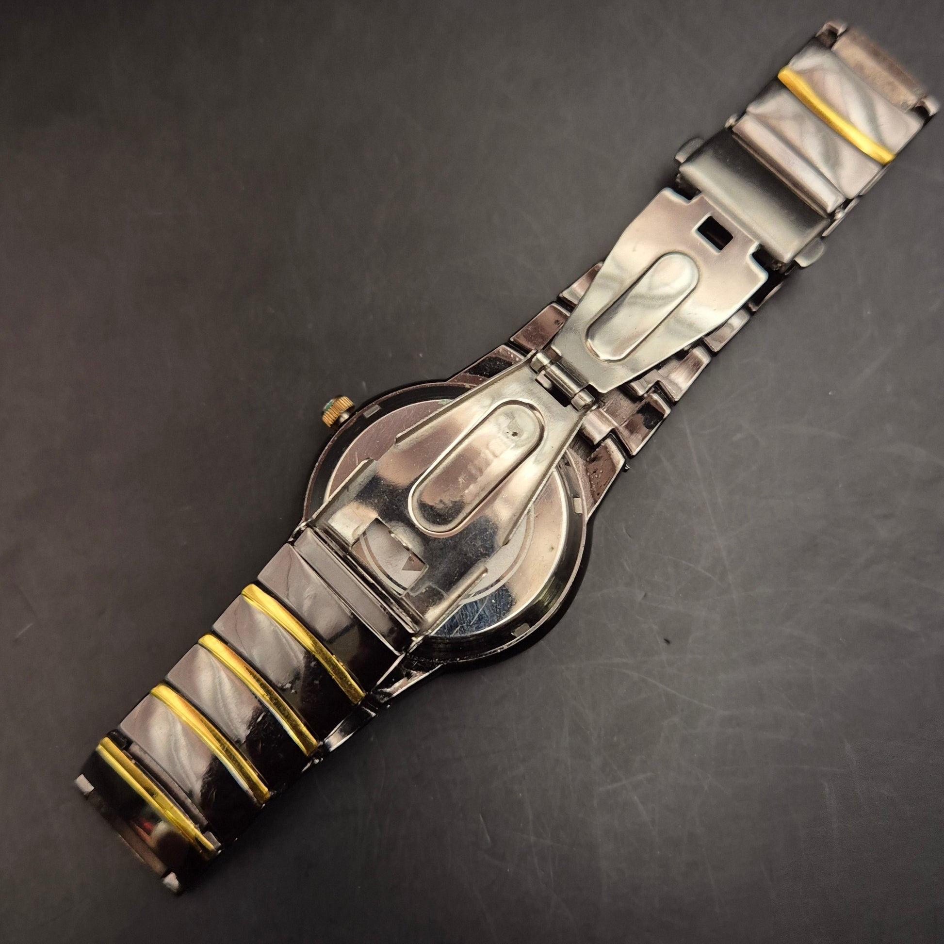 Vintage Colleiter Quarz-Armbanduhr Schwarz-Gold, Unisex - Bild 6